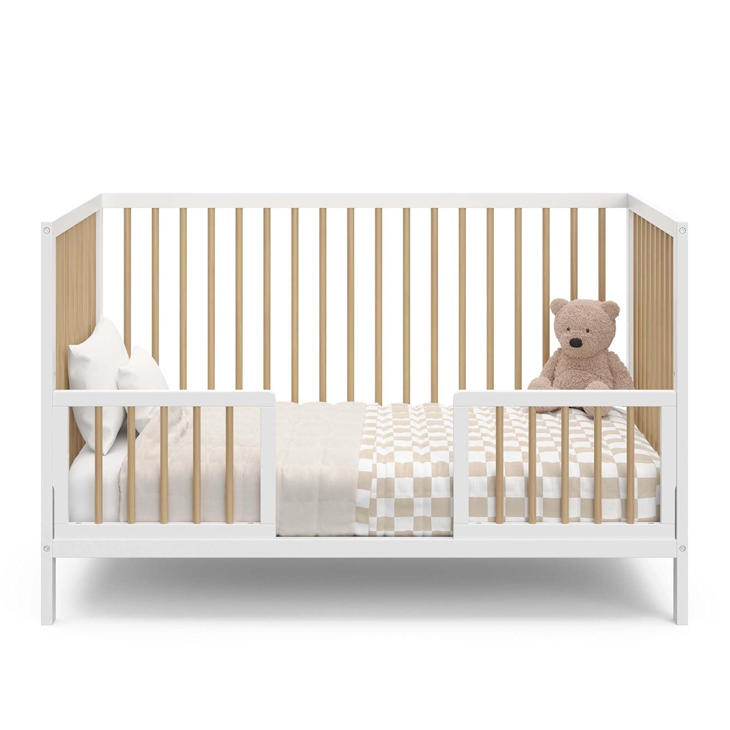 imageGraco Teddi 5in1 Convertible Crib with Drawer Driftwood GREENGUARD Gold Certified Crib with Drawer Combo FullSize Nursery Storage Drawer Converts to Toddler Bed Daybed and FullSize BedWhiteDriftwood