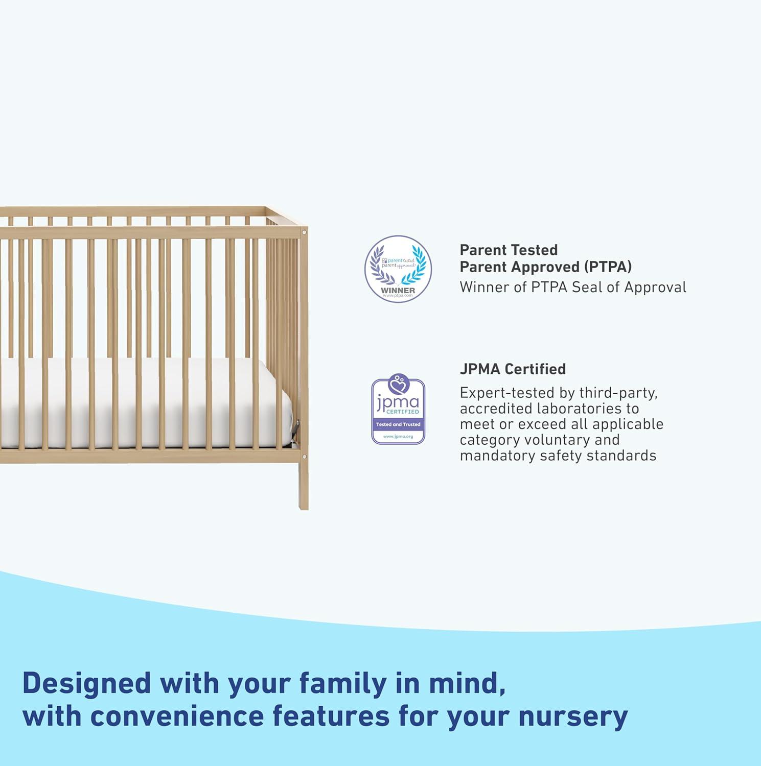 imageGraco Teddi 5in1 Convertible Crib with Drawer Driftwood GREENGUARD Gold Certified Crib with Drawer Combo FullSize Nursery Storage Drawer Converts to Toddler Bed Daybed and FullSize BedDriftwood