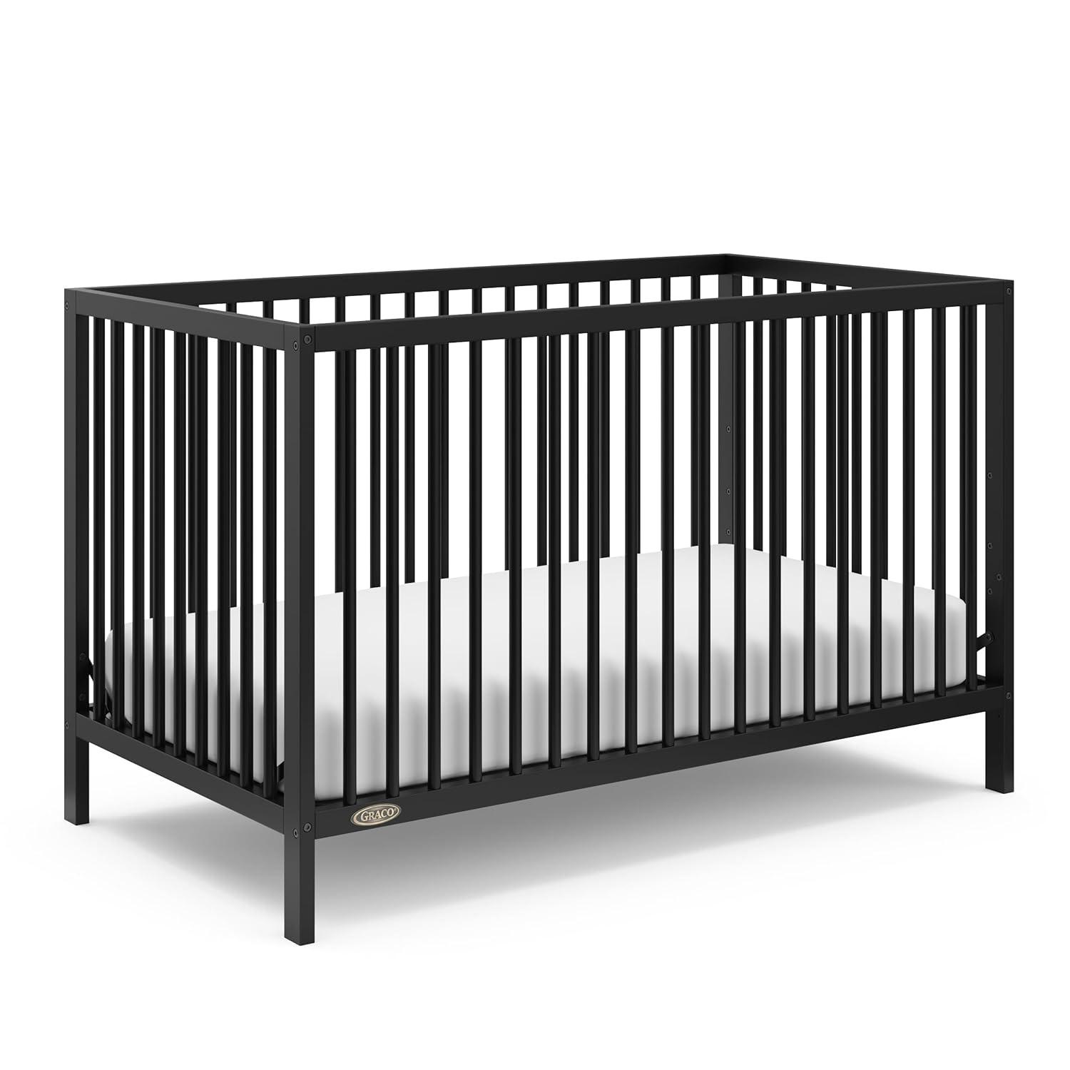 imageGraco Teddi 5in1 Convertible Crib with Drawer Driftwood GREENGUARD Gold Certified Crib with Drawer Combo FullSize Nursery Storage Drawer Converts to Toddler Bed Daybed and FullSize BedBlack