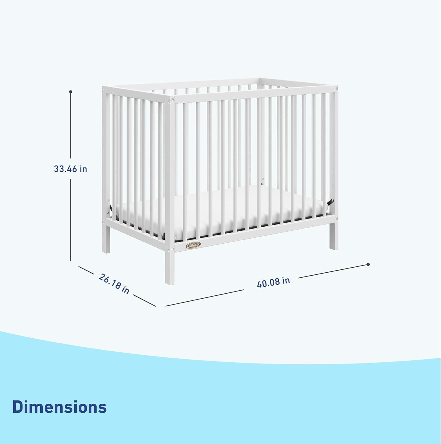 imageGraco Teddi 5in1 Convertible Crib with Drawer Driftwood GREENGUARD Gold Certified Crib with Drawer Combo FullSize Nursery Storage Drawer Converts to Toddler Bed Daybed and FullSize BedWhite