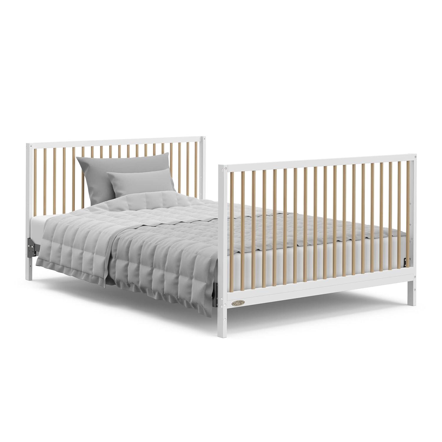 imageGraco Teddi 5in1 Convertible Crib with Drawer Driftwood GREENGUARD Gold Certified Crib with Drawer Combo FullSize Nursery Storage Drawer Converts to Toddler Bed Daybed and FullSize BedWhiteDriftwood
