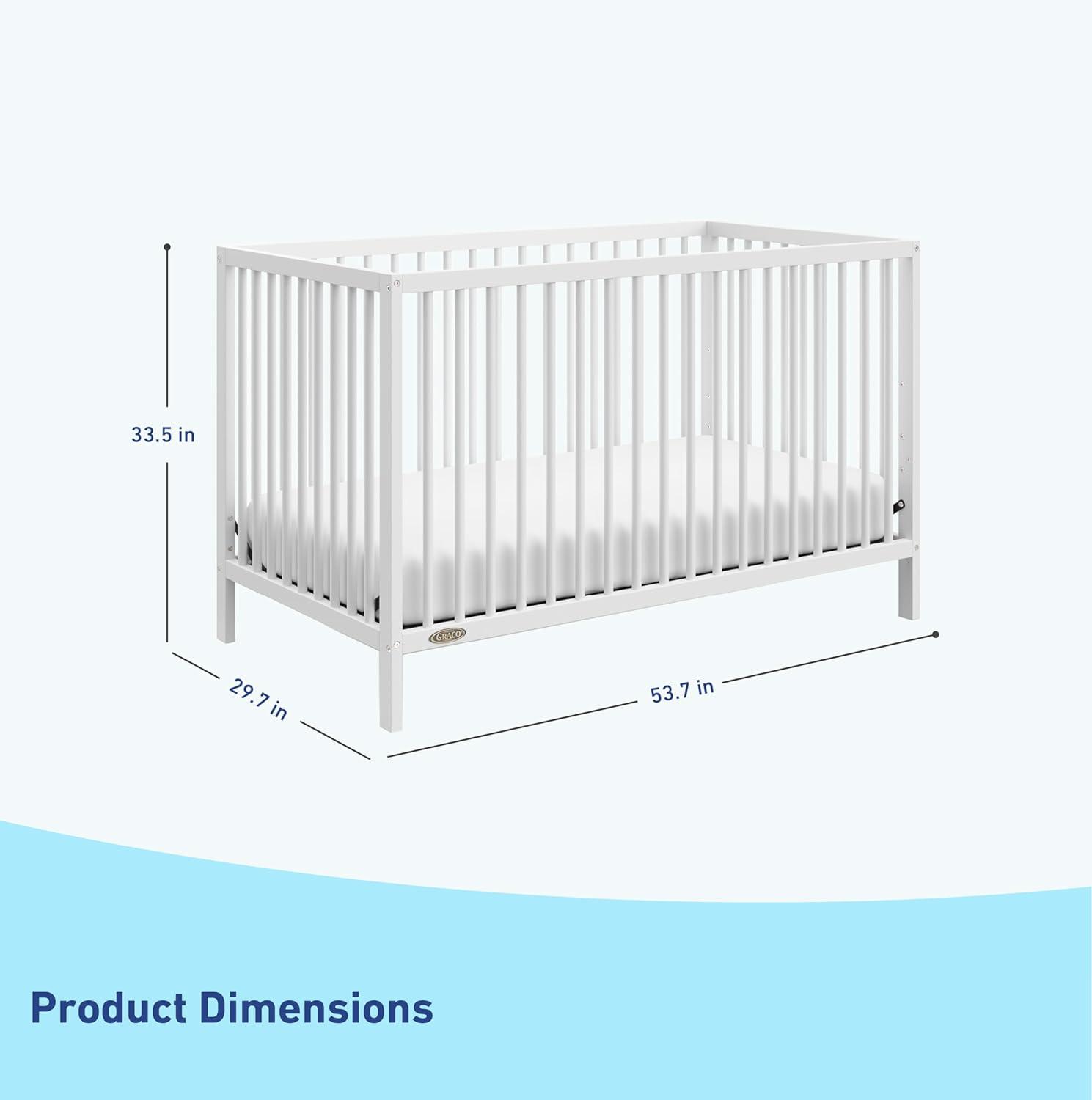 imageGraco Teddi 5in1 Convertible Crib with Drawer Driftwood GREENGUARD Gold Certified Crib with Drawer Combo FullSize Nursery Storage Drawer Converts to Toddler Bed Daybed and FullSize BedWhite