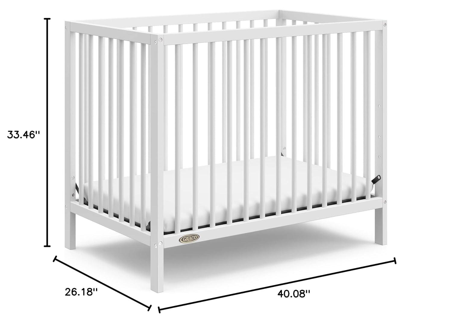 imageGraco Teddi 5in1 Convertible Crib with Drawer Driftwood GREENGUARD Gold Certified Crib with Drawer Combo FullSize Nursery Storage Drawer Converts to Toddler Bed Daybed and FullSize BedWhite