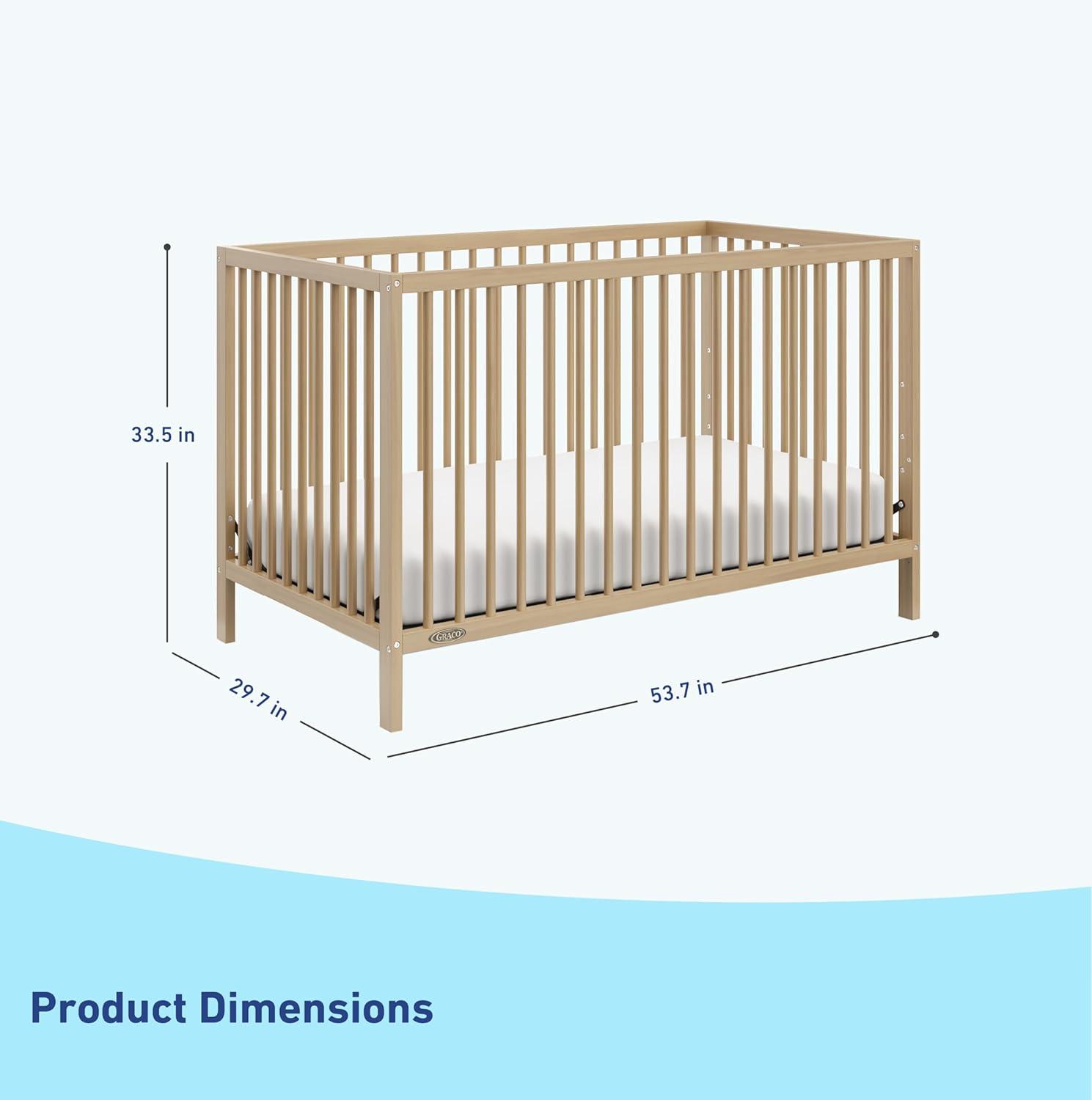 imageGraco Teddi 5in1 Convertible Crib with Drawer Driftwood GREENGUARD Gold Certified Crib with Drawer Combo FullSize Nursery Storage Drawer Converts to Toddler Bed Daybed and FullSize BedDriftwood
