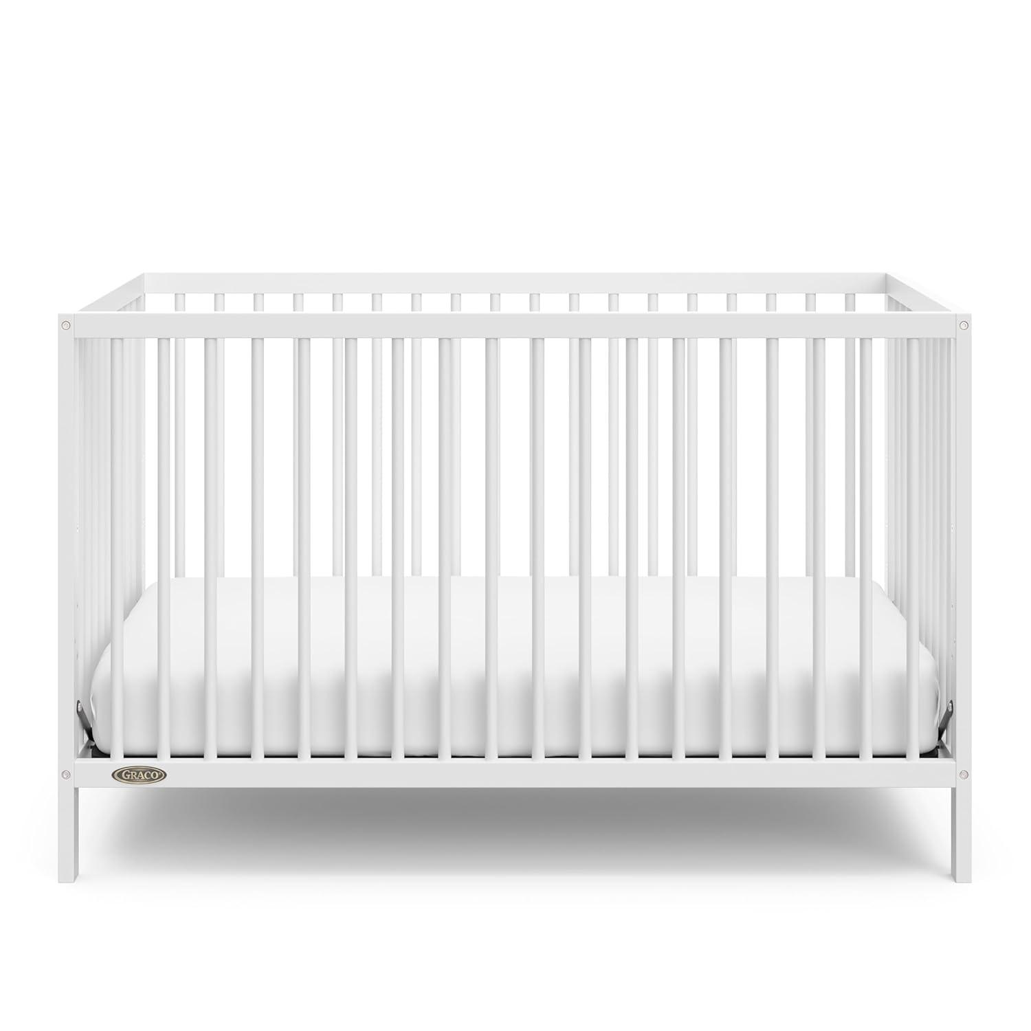 imageGraco Teddi 5in1 Convertible Crib with Drawer Driftwood GREENGUARD Gold Certified Crib with Drawer Combo FullSize Nursery Storage Drawer Converts to Toddler Bed Daybed and FullSize BedWhite