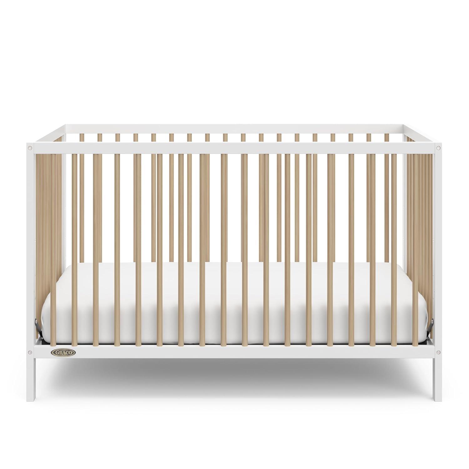 imageGraco Teddi 5in1 Convertible Crib with Drawer Driftwood GREENGUARD Gold Certified Crib with Drawer Combo FullSize Nursery Storage Drawer Converts to Toddler Bed Daybed and FullSize BedWhiteDriftwood