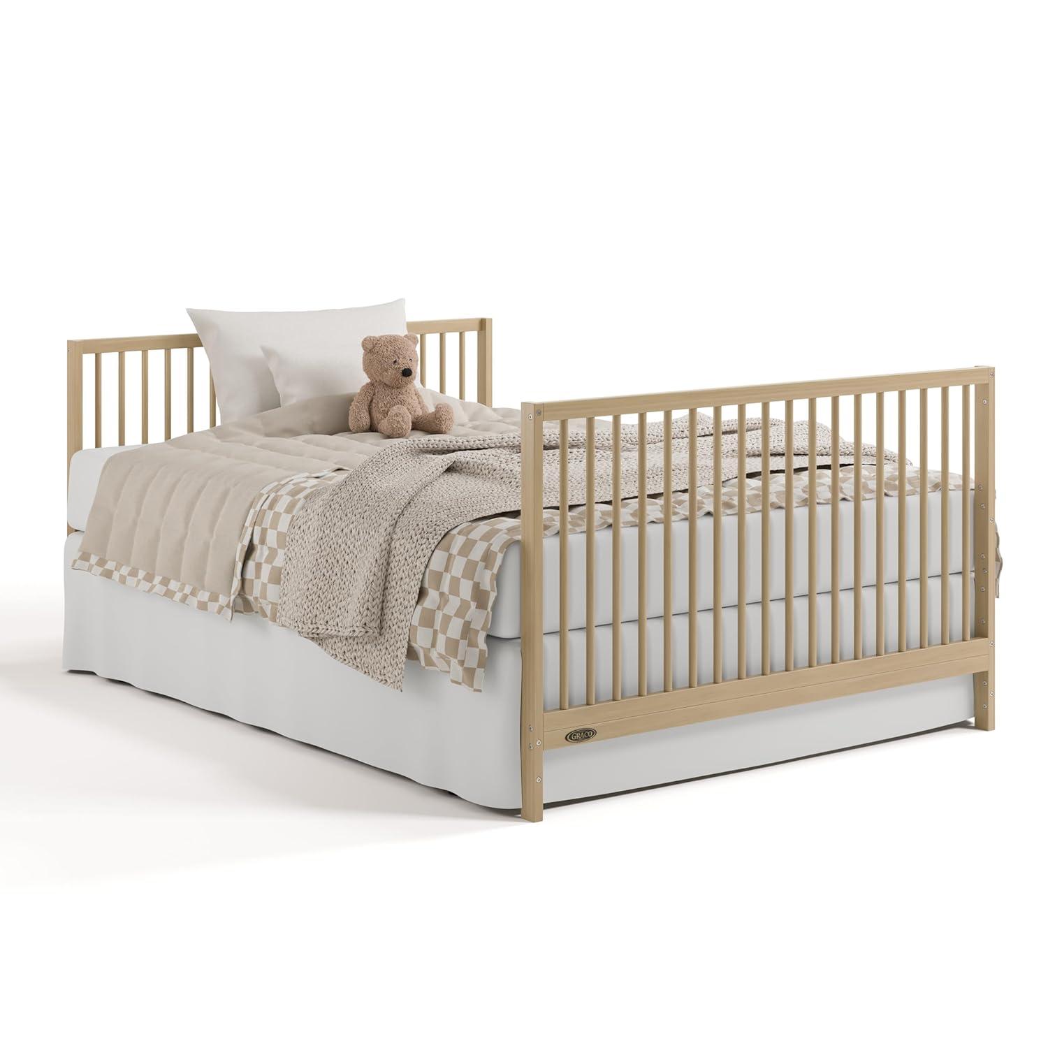 imageGraco Teddi 5in1 Convertible Crib with Drawer Driftwood GREENGUARD Gold Certified Crib with Drawer Combo FullSize Nursery Storage Drawer Converts to Toddler Bed Daybed and FullSize BedDriftwood