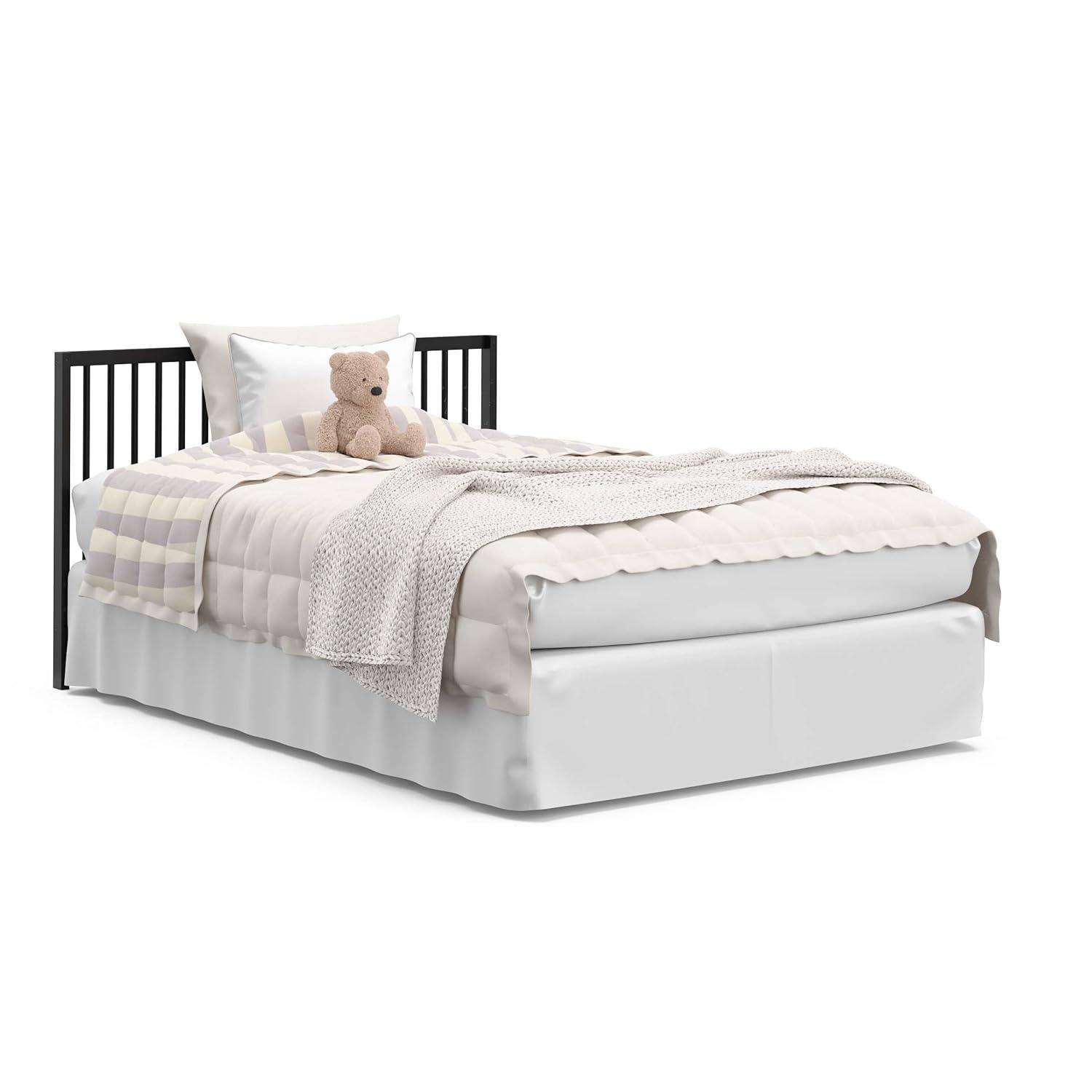 imageGraco Teddi 5in1 Convertible Crib with Drawer Driftwood GREENGUARD Gold Certified Crib with Drawer Combo FullSize Nursery Storage Drawer Converts to Toddler Bed Daybed and FullSize BedBlack