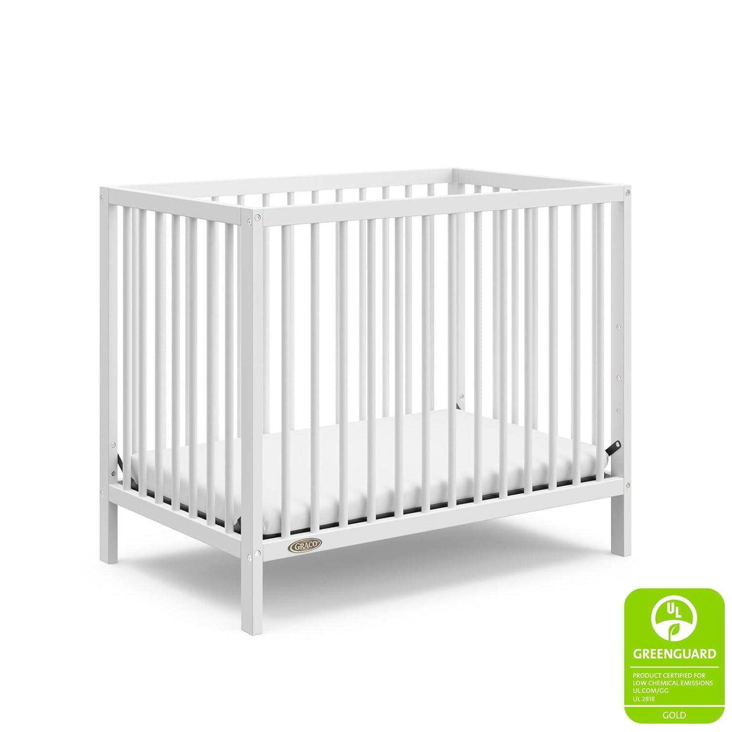 imageGraco Teddi 5in1 Convertible Crib with Drawer Driftwood GREENGUARD Gold Certified Crib with Drawer Combo FullSize Nursery Storage Drawer Converts to Toddler Bed Daybed and FullSize BedWhite