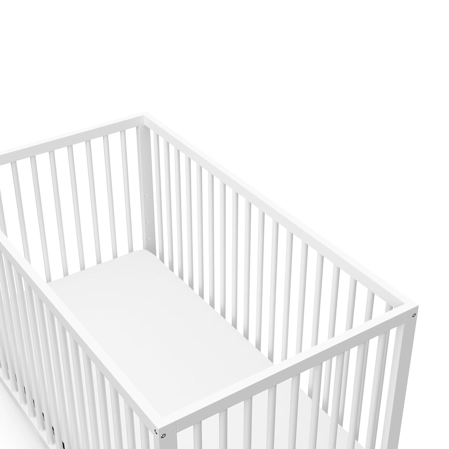 imageGraco Teddi 5in1 Convertible Crib with Drawer Driftwood GREENGUARD Gold Certified Crib with Drawer Combo FullSize Nursery Storage Drawer Converts to Toddler Bed Daybed and FullSize BedWhite