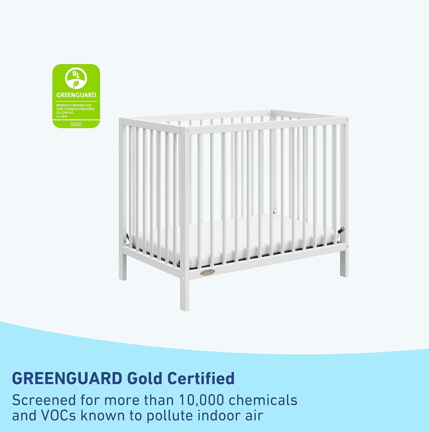 imageGraco Teddi 5in1 Convertible Crib with Drawer Driftwood GREENGUARD Gold Certified Crib with Drawer Combo FullSize Nursery Storage Drawer Converts to Toddler Bed Daybed and FullSize BedWhite