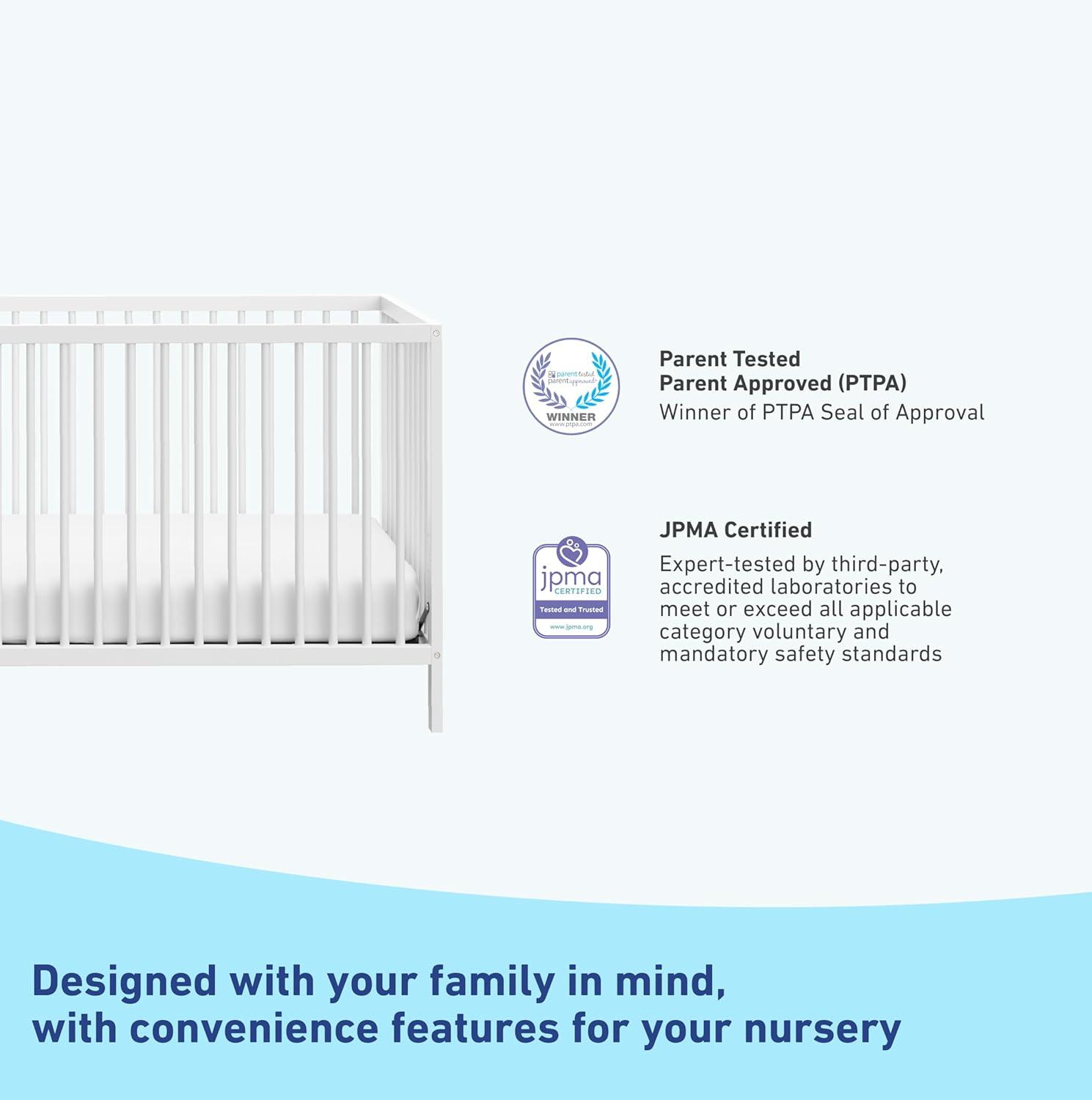 imageGraco Teddi 5in1 Convertible Crib with Drawer Driftwood GREENGUARD Gold Certified Crib with Drawer Combo FullSize Nursery Storage Drawer Converts to Toddler Bed Daybed and FullSize BedWhite