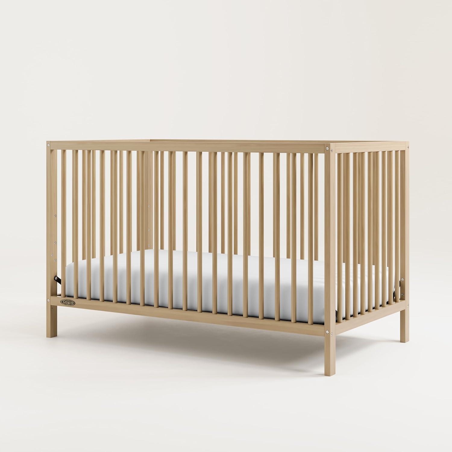 imageGraco Teddi 5in1 Convertible Crib with Drawer Driftwood GREENGUARD Gold Certified Crib with Drawer Combo FullSize Nursery Storage Drawer Converts to Toddler Bed Daybed and FullSize BedDriftwood