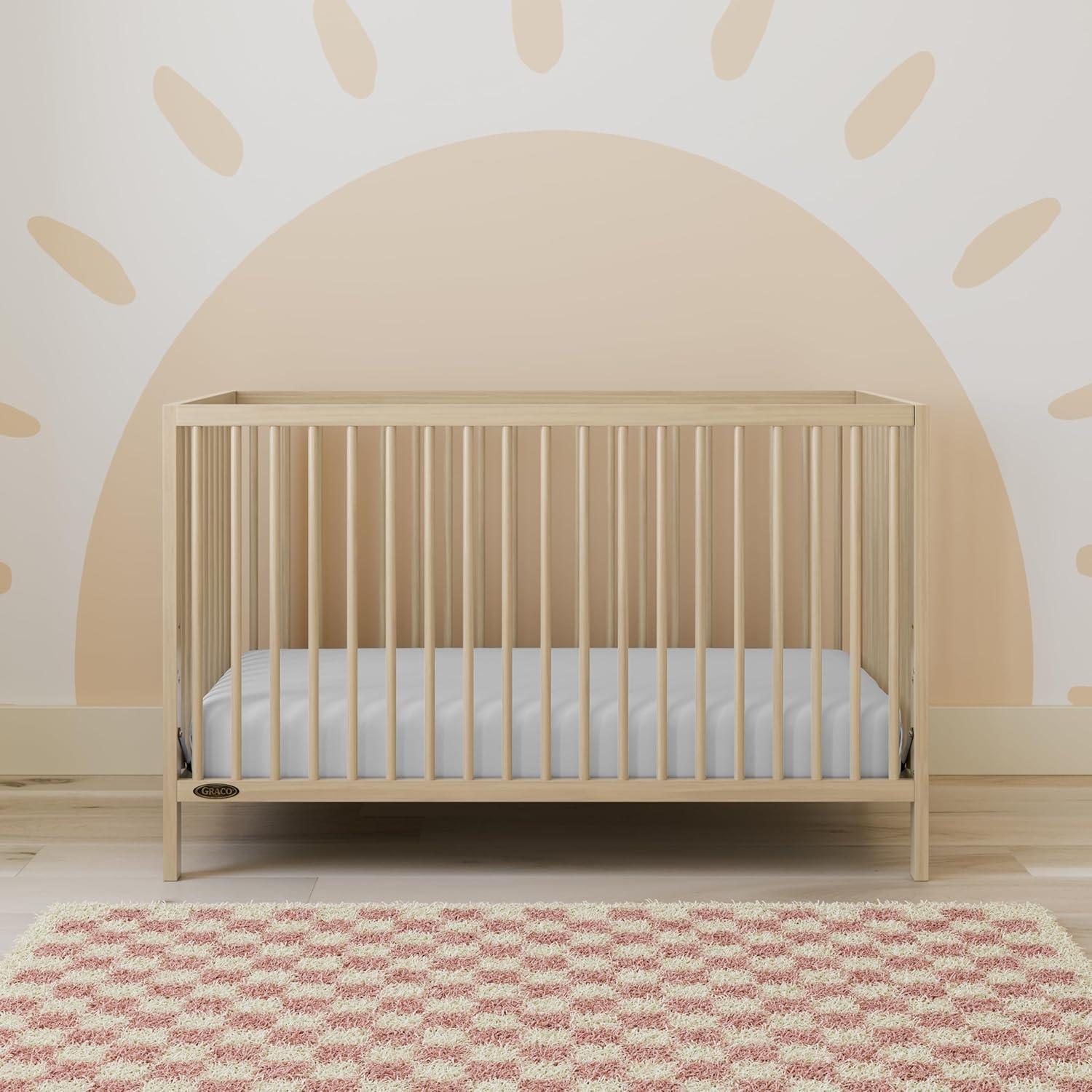 imageGraco Teddi 5in1 Convertible Crib with Drawer Driftwood GREENGUARD Gold Certified Crib with Drawer Combo FullSize Nursery Storage Drawer Converts to Toddler Bed Daybed and FullSize BedDriftwood