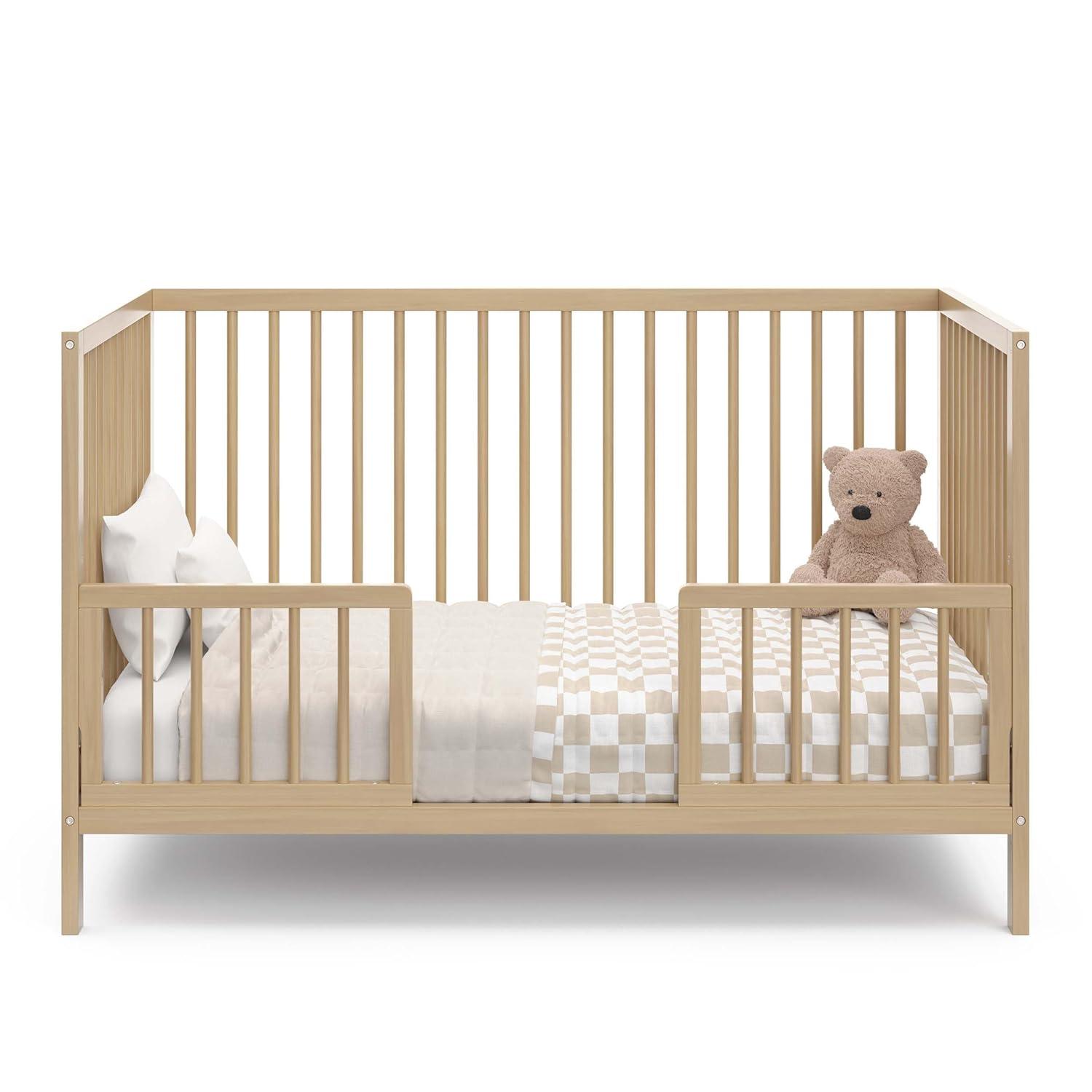 imageGraco Teddi 5in1 Convertible Crib with Drawer Driftwood GREENGUARD Gold Certified Crib with Drawer Combo FullSize Nursery Storage Drawer Converts to Toddler Bed Daybed and FullSize BedDriftwood