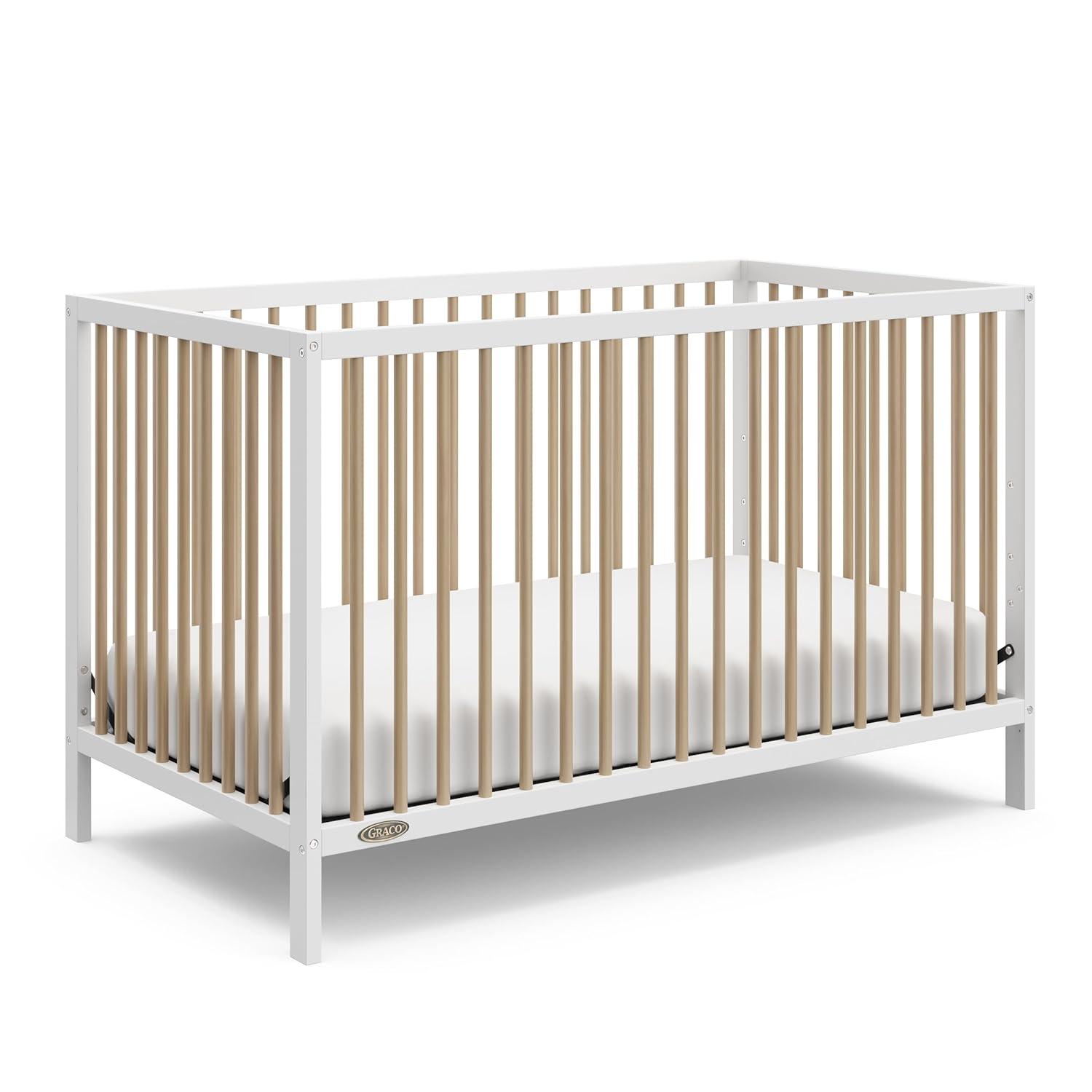 imageGraco Teddi 5in1 Convertible Crib with Drawer Driftwood GREENGUARD Gold Certified Crib with Drawer Combo FullSize Nursery Storage Drawer Converts to Toddler Bed Daybed and FullSize BedWhiteDriftwood