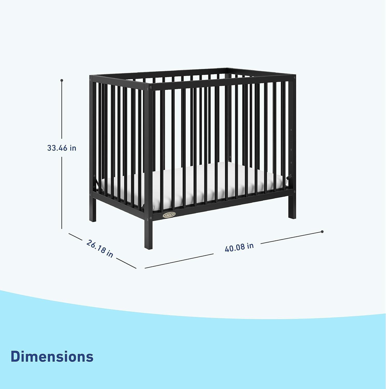 imageGraco Teddi 5in1 Convertible Crib with Drawer Driftwood GREENGUARD Gold Certified Crib with Drawer Combo FullSize Nursery Storage Drawer Converts to Toddler Bed Daybed and FullSize BedBlack