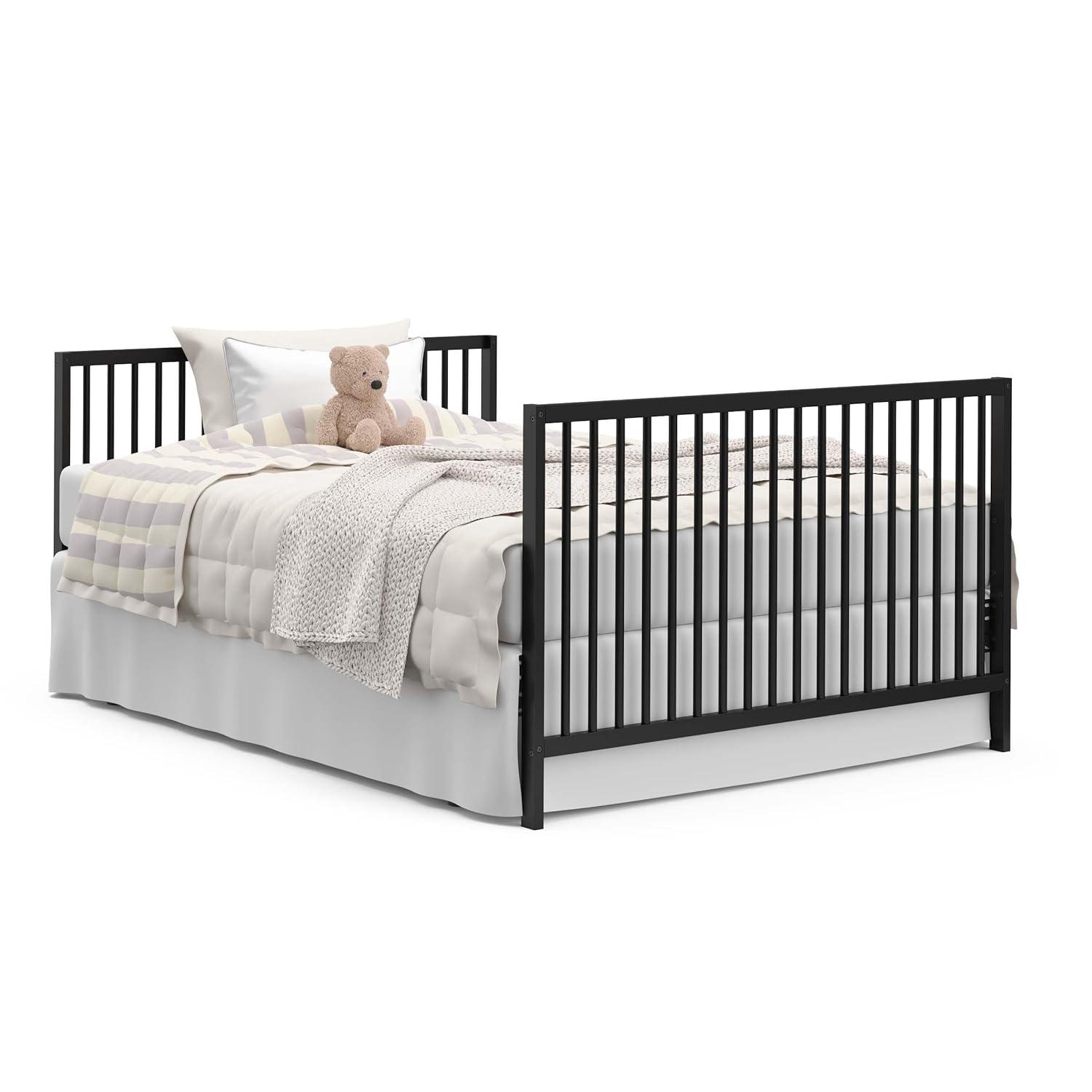 imageGraco Teddi 5in1 Convertible Crib with Drawer Driftwood GREENGUARD Gold Certified Crib with Drawer Combo FullSize Nursery Storage Drawer Converts to Toddler Bed Daybed and FullSize BedBlack