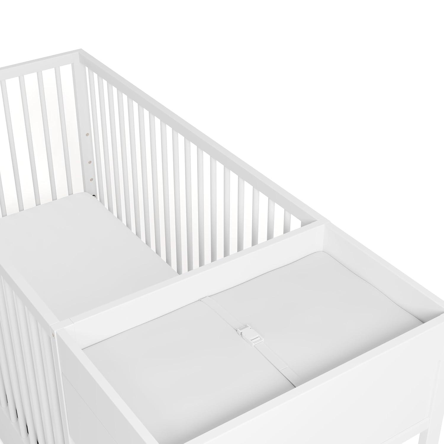 imageGraco Teddi 5in1 Convertible Crib with Drawer Driftwood GREENGUARD Gold Certified Crib with Drawer Combo FullSize Nursery Storage Drawer Converts to Toddler Bed Daybed and FullSize BedWhite
