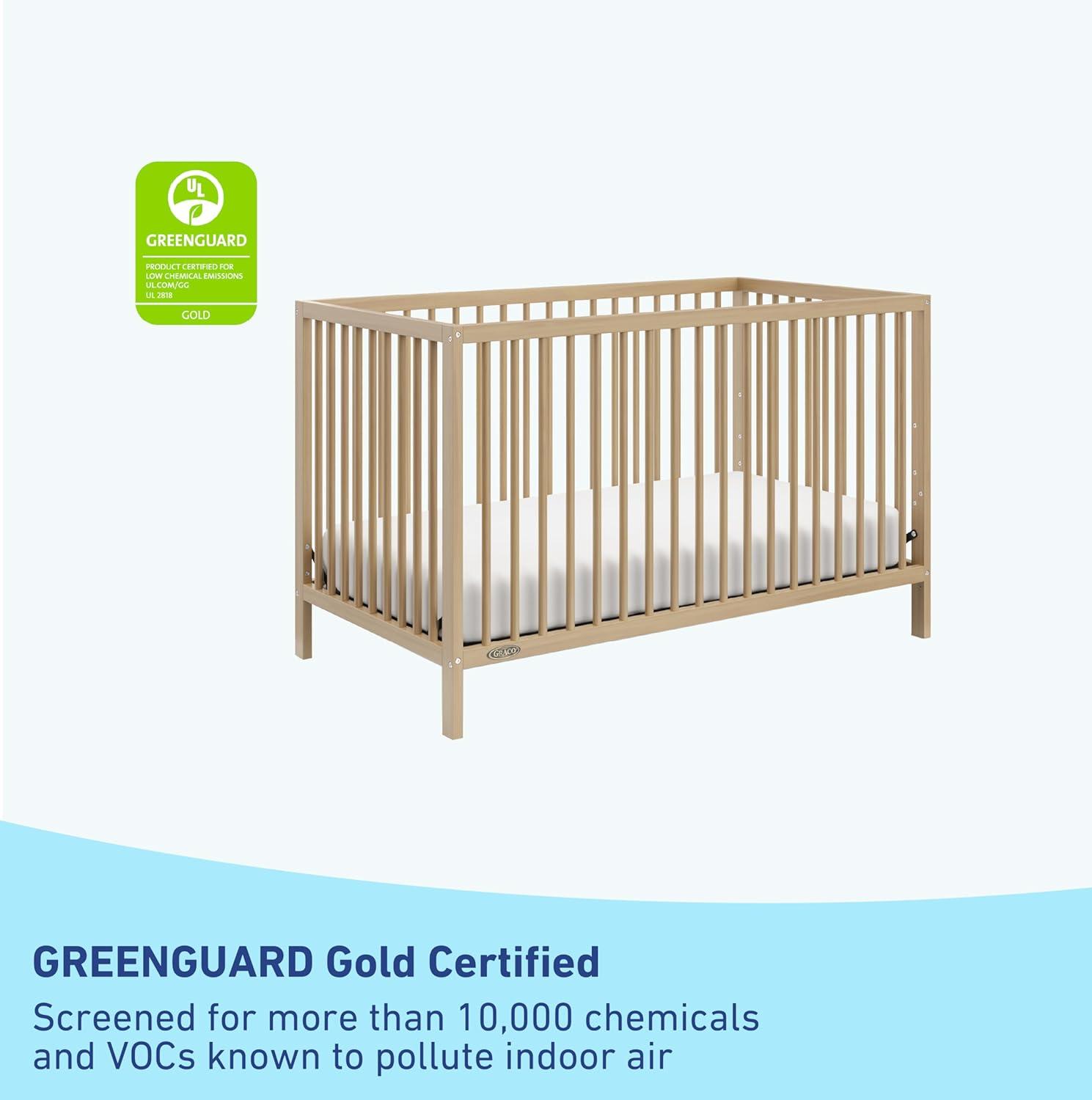 imageGraco Teddi 5in1 Convertible Crib with Drawer Driftwood GREENGUARD Gold Certified Crib with Drawer Combo FullSize Nursery Storage Drawer Converts to Toddler Bed Daybed and FullSize BedDriftwood