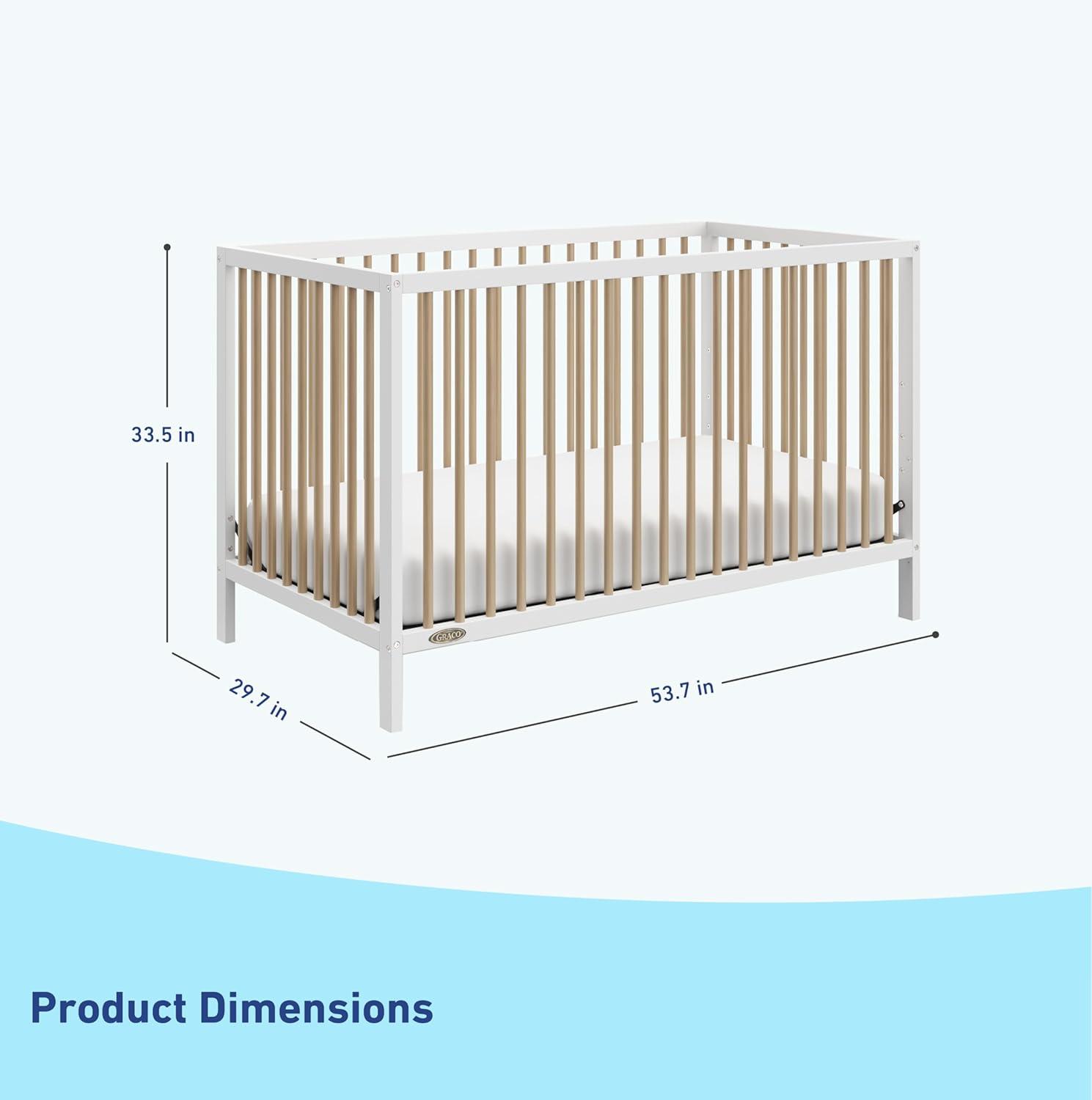 imageGraco Teddi 5in1 Convertible Crib with Drawer Driftwood GREENGUARD Gold Certified Crib with Drawer Combo FullSize Nursery Storage Drawer Converts to Toddler Bed Daybed and FullSize BedWhiteDriftwood