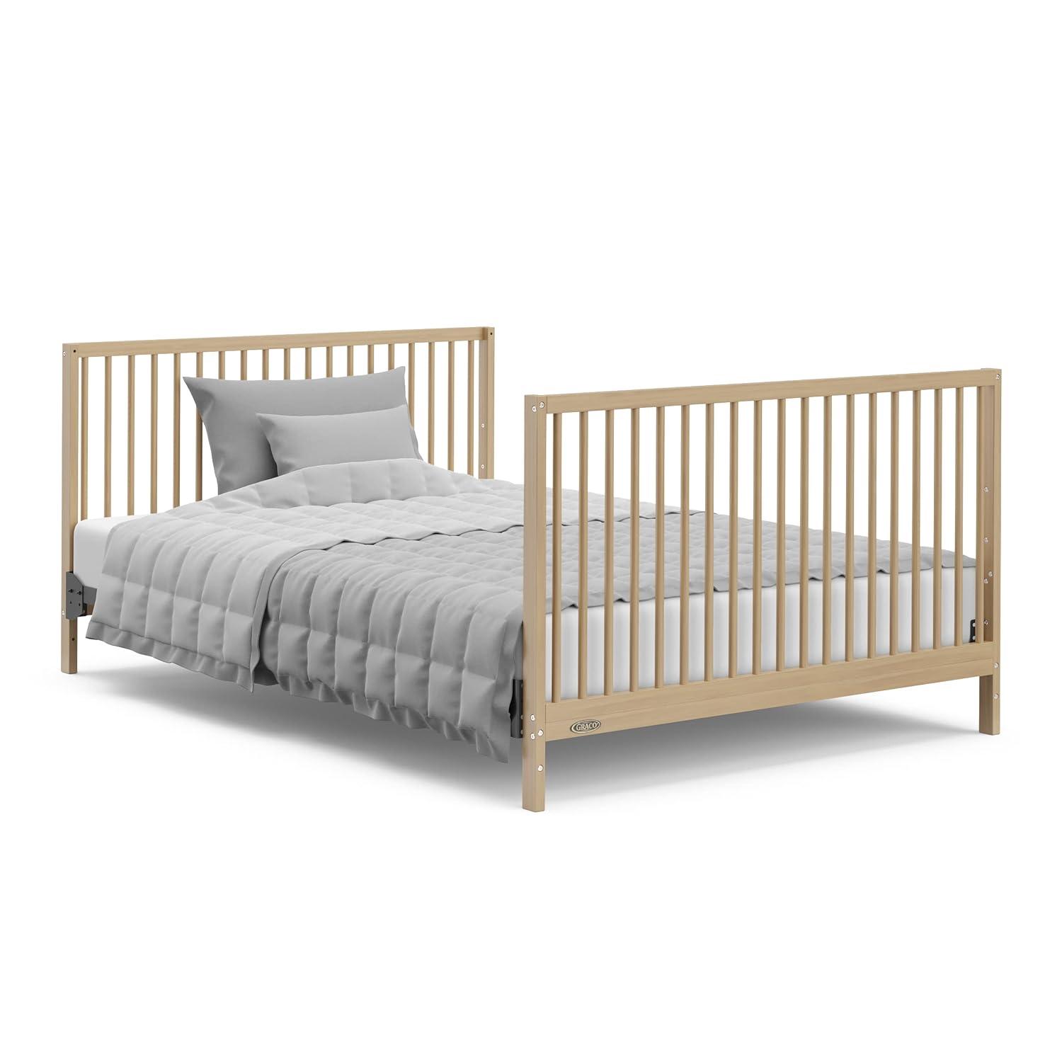 imageGraco Teddi 5in1 Convertible Crib with Drawer Driftwood GREENGUARD Gold Certified Crib with Drawer Combo FullSize Nursery Storage Drawer Converts to Toddler Bed Daybed and FullSize BedDriftwood