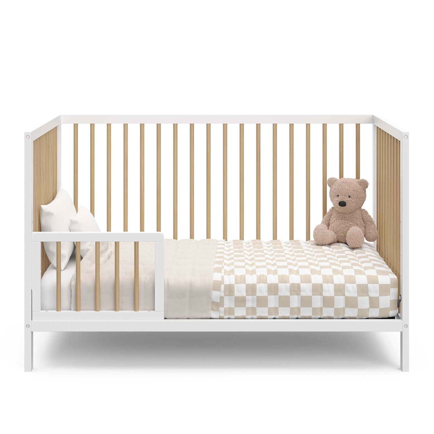 imageGraco Teddi 5in1 Convertible Crib with Drawer Driftwood GREENGUARD Gold Certified Crib with Drawer Combo FullSize Nursery Storage Drawer Converts to Toddler Bed Daybed and FullSize BedWhiteDriftwood