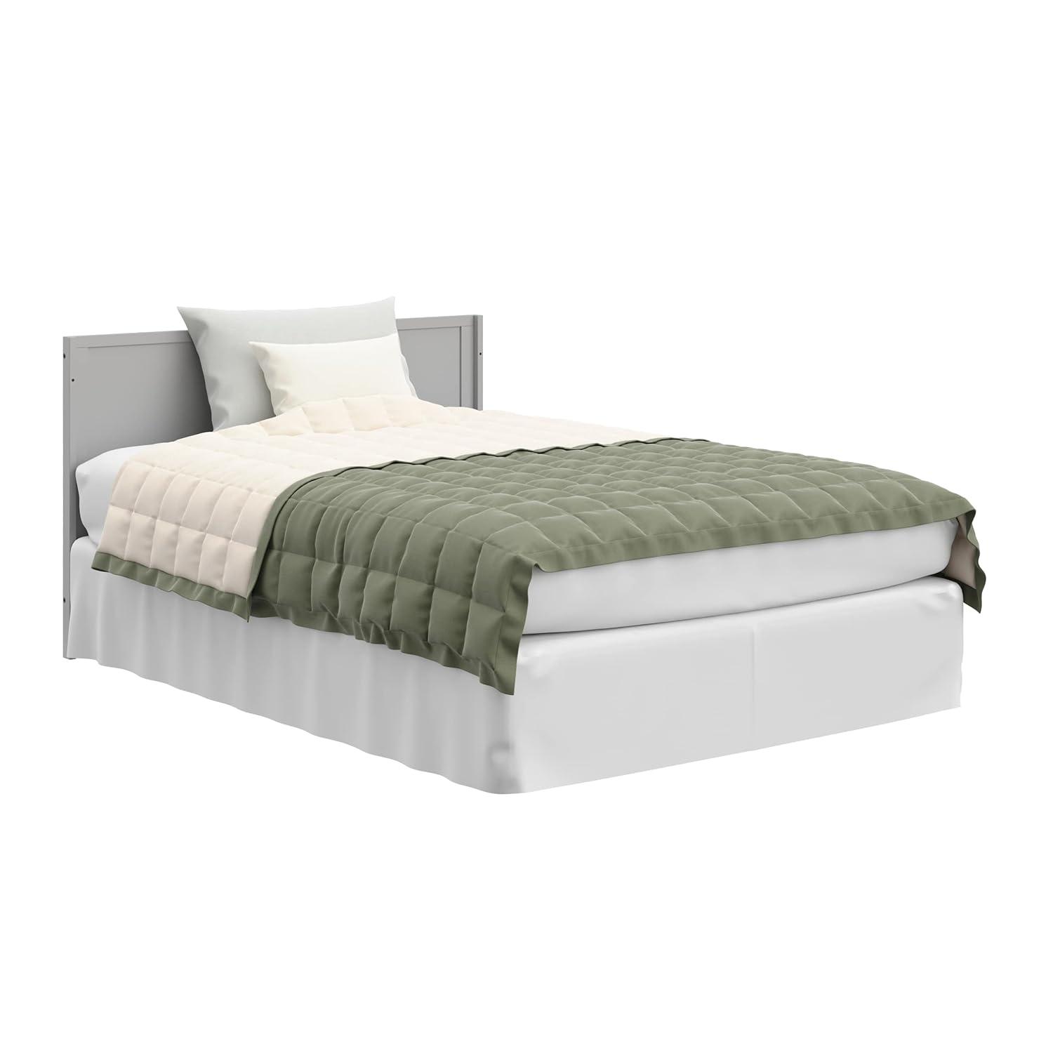 imageGraco Theo Convertible Crib with Storage Drawer Frosted Oat GREENGUARD Gold Certified Wooden Baby Crib with Drawer Converts to Toddler Bed Fits Standard Crib MattressPebble Gray