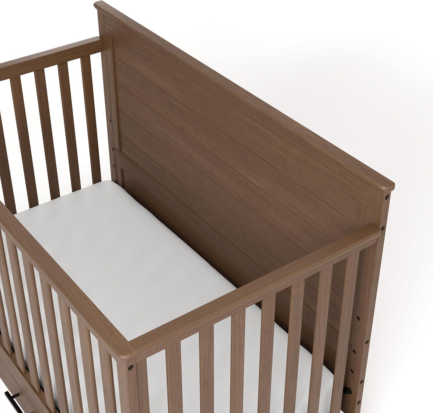 imageGraco Tristan 5in1 Convertible Crib with Drawer Frosted Oat GREENGUARD Gold Certified Fits Standard Crib Mattress Premium Handle Converts to Toddler Bed Daybed and FullSize BedHazelnut