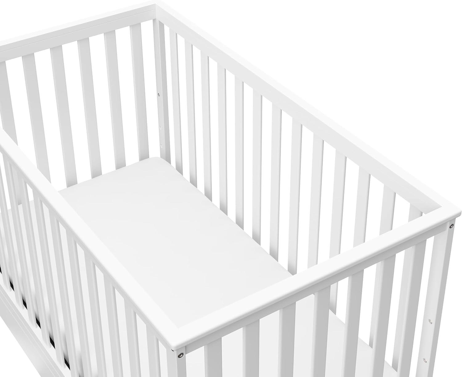 imageGraco Tristan 5in1 Convertible Crib with Drawer Frosted Oat GREENGUARD Gold Certified Fits Standard Crib Mattress Premium Handle Converts to Toddler Bed Daybed and FullSize BedWhite