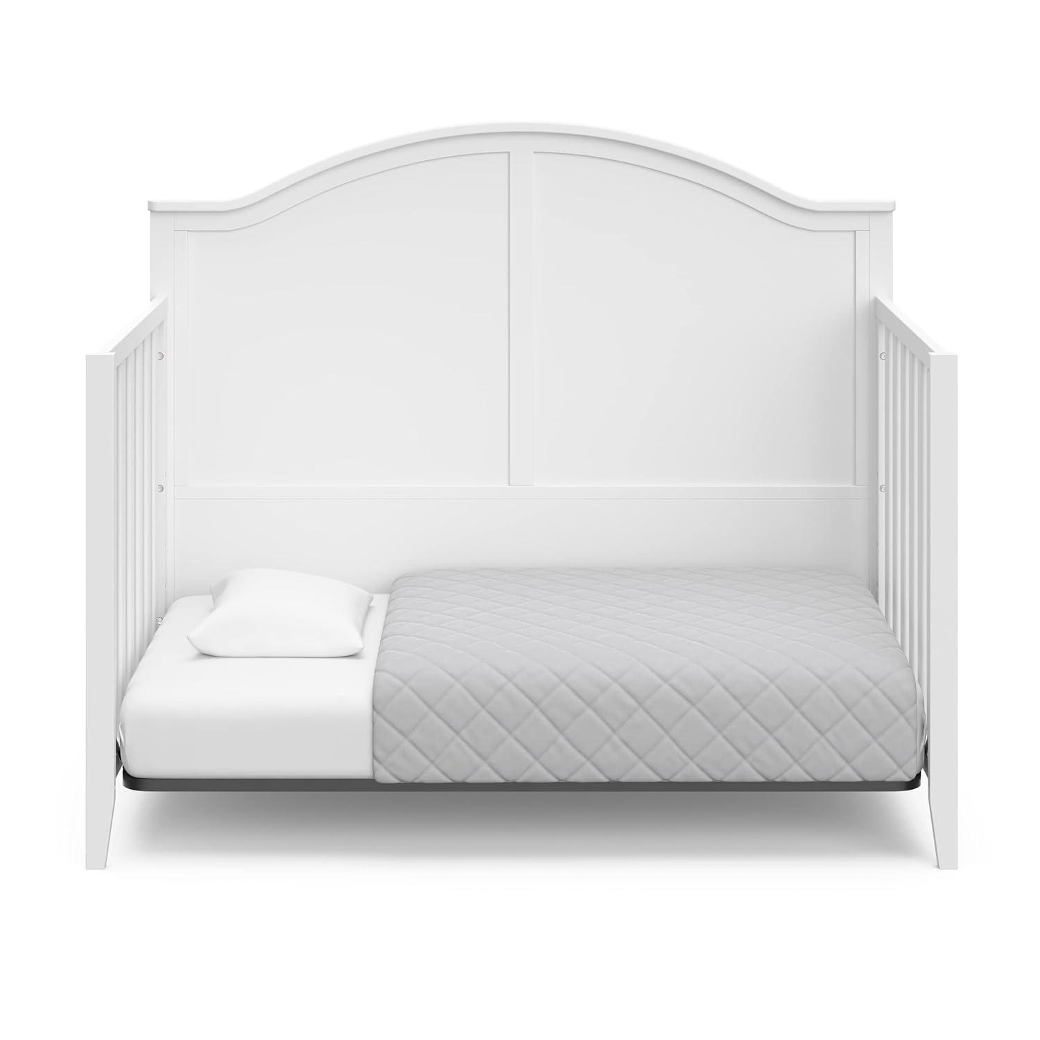 imageGraco Wilfred 5in1 Convertible Crib Black GREENGUARD Gold Certified Converts to Toddler Bed and FullSize Bed Fits Standard FullSize Crib Mattress Adjustable Mattress Support BaseWhite