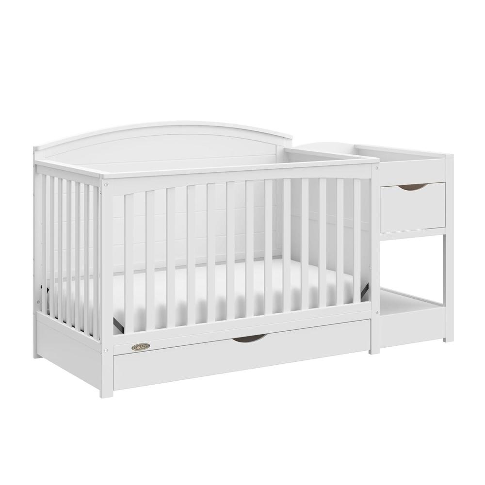 imageGraco Bellwood 5in1 Convertible Crib ampamp Changer with Drawer White GREENGUARD Gold Certified FullSize Storage Drawer Converts to Toddler Bed and FullSize BedWhite