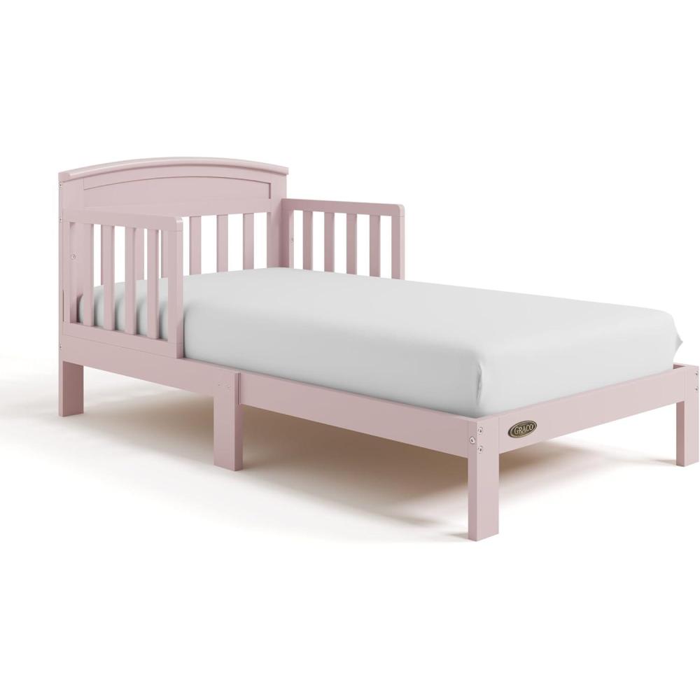 imageGraco Benton Toddler Bed Blush GREENGUARD Gold Certified Baby Safety Alliance Verified with Safety Toddler Guardrails Fits Standard Crib Mattress Easy Assembly Kids Transition BedBlush