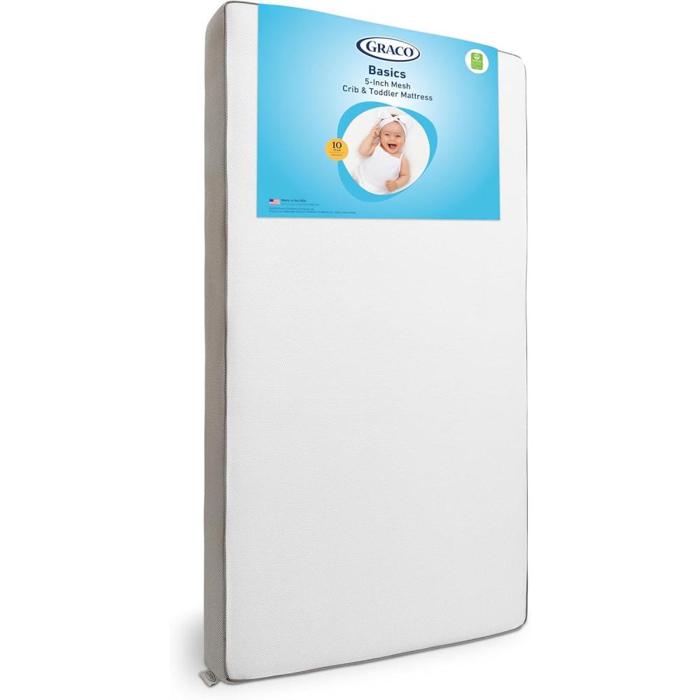 imageGraco Essentials 6Inch DualSided Crib ampamp Toddler Mattress Premium UltraSoft Baby Crib Mattress Cover for Quiet Sleep GREENGUARD Gold Certified Made in The USA Waterproof Sleep Surface 2Sided5Inch