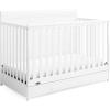 Graco Asheville 5-in-1 Convertible Crib with Drawer (White) – GREENGUARD Gold Certified, Crib with Drawer Combo, Full-Size Nursery Storage Drawer, Converts to Toddler Bed, Daybed and Full-Size Bed(White)