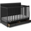 Graco Asheville 5-in-1 Convertible Crib with Drawer (White) – GREENGUARD Gold Certified, Crib with Drawer Combo, Full-Size Nursery Storage Drawer, Converts to Toddler Bed, Daybed and Full-Size Bed(Black)
