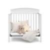 Graco Benton 4-in-1 Convertible Mini Crib with Bonus Crib Mattress (White) – GREENGUARD Gold Certified, 2.75-Inch Mattress Included, Baby Crib Converts to Twin Bed, Ideal for Small Spaces(White)