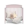 Graco Benton 4-in-1 Convertible Mini Crib with Bonus Crib Mattress (White) – GREENGUARD Gold Certified, 2.75-Inch Mattress Included, Baby Crib Converts to Twin Bed, Ideal for Small Spaces(Blush)