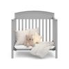 Graco Benton 4-in-1 Convertible Mini Crib with Bonus Crib Mattress (White) – GREENGUARD Gold Certified, 2.75-Inch Mattress Included, Baby Crib Converts to Twin Bed, Ideal for Small Spaces(Pebble Gray)