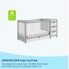 Graco Remi 4-in-1 Convertible Crib & Changer (White) – GREENGUARD Gold Certified, Fits Standard Crib Mattress, Converts to Toddler Bed and Full Bed, 4 Adjustable Mattress Heights(Pebble Gray & White)