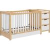 Graco Remi 4-in-1 Convertible Crib & Changer (White) – GREENGUARD Gold Certified, Fits Standard Crib Mattress, Converts to Toddler Bed and Full Bed, 4 Adjustable Mattress Heights(White & Natural)