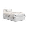 Graco Teddi 5-in-1 Convertible Crib with Drawer (Driftwood) – GREENGUARD Gold Certified, Crib with Drawer Combo, Full-Size Nursery Storage Drawer, Converts to Toddler Bed, Daybed and Full-Size Bed(White/Driftwood)