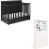 Graco Asheville 5-in-1 Convertible Crib with Drawer (White) – GREENGUARD Gold Certified, Crib with Drawer Combo, Full-Size Nursery Storage Drawer, Converts to Toddler Bed, Daybed and Full-Size Bed(Black)