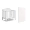 Graco Benton 4-in-1 Convertible Mini Crib with Bonus Crib Mattress (White) – GREENGUARD Gold Certified, 2.75-Inch Mattress Included, Baby Crib Converts to Twin Bed, Ideal for Small Spaces(White)