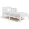 Graco Benton Toddler Bed (Blush) – GREENGUARD Gold Certified, Baby Safety Alliance Verified, with Safety Toddler Guardrails, Fits Standard Crib Mattress, Easy Assembly, Kids Transition Bed(White)