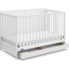 Graco Melrose 5-in-1 Convertible Crib with Drawer (White) – GREENGUARD Gold Certified, Fits Standard Crib Mattress, Converts to Toddler Bed, Daybed and Full Bed, 4 Adjustable Mattress Heights(White)