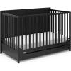 Graco Melrose 5-in-1 Convertible Crib with Drawer (White) – GREENGUARD Gold Certified, Fits Standard Crib Mattress, Converts to Toddler Bed, Daybed and Full Bed, 4 Adjustable Mattress Heights(Black)