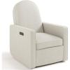 Graco Olivia Small-Spaces Premium Nursery Power Recliner Swivel Glider (Ivory Boucle) – Smaller Profile for Smaller Rooms, Upholstered Power Recliner Chair, USB Charging Port, Durable Metal Base(Dune Basketweave)