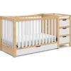 Graco Remi 4-in-1 Convertible Crib & Changer (White) – GREENGUARD Gold Certified, Fits Standard Crib Mattress, Converts to Toddler Bed and Full Bed, 4 Adjustable Mattress Heights(White & Natural)