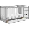 Graco Remi 4-in-1 Convertible Crib & Changer (White) – GREENGUARD Gold Certified, Fits Standard Crib Mattress, Converts to Toddler Bed and Full Bed, 4 Adjustable Mattress Heights(Pebble Gray & White)